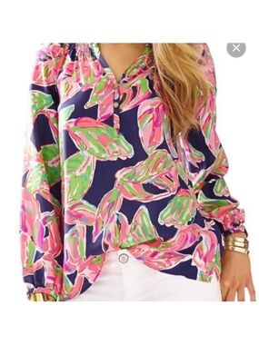 Lilly Pulitzer Silk Elsa Top In The Vias size XXS